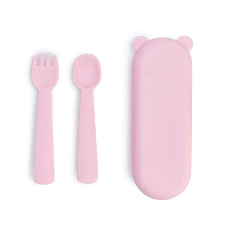 We Might Be Tiny Feedie Fork Spoon Set- Powder Pink-2006733438467575808