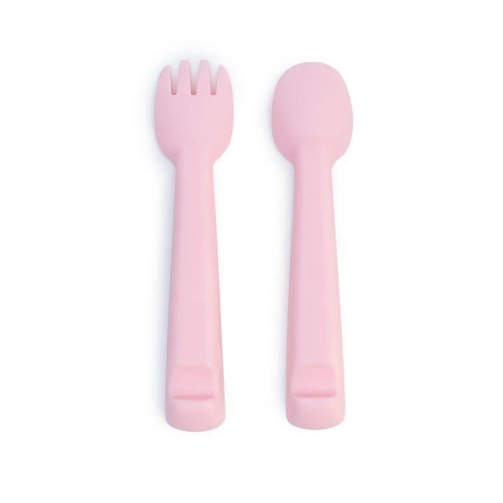 We Might Be Tiny Feedie Fork Spoon Set- Powder Pink-2006733438467575809