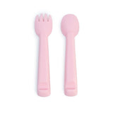 We Might Be Tiny Feedie Fork Spoon Set- Powder Pink