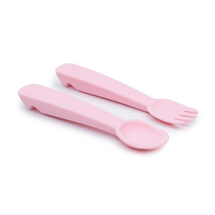 We Might Be Tiny Feedie Fork Spoon Set- Powder Pink-1954803101949104130