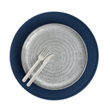 We Might Be Tiny Round Placie? Silicone Placemat Navy - Top-Down View