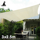 Wallaroo Waterproof 160GSM Outdoor Sun Shade Sail Canopy Cream 3 x 2.5m - Front View