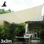 Wallaroo Waterproof 160GSM Outdoor Sun Shade Sail Canopy Cream Square 3 x 3m