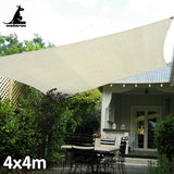 Wallaroo Waterproof 160GSM Outdoor Sun Shade Sail Canopy Cream Square 4 x 4m