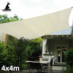 Wallaroo Waterproof 160GSM Outdoor Sun Shade Sail Canopy Cream Square 4 x 4m