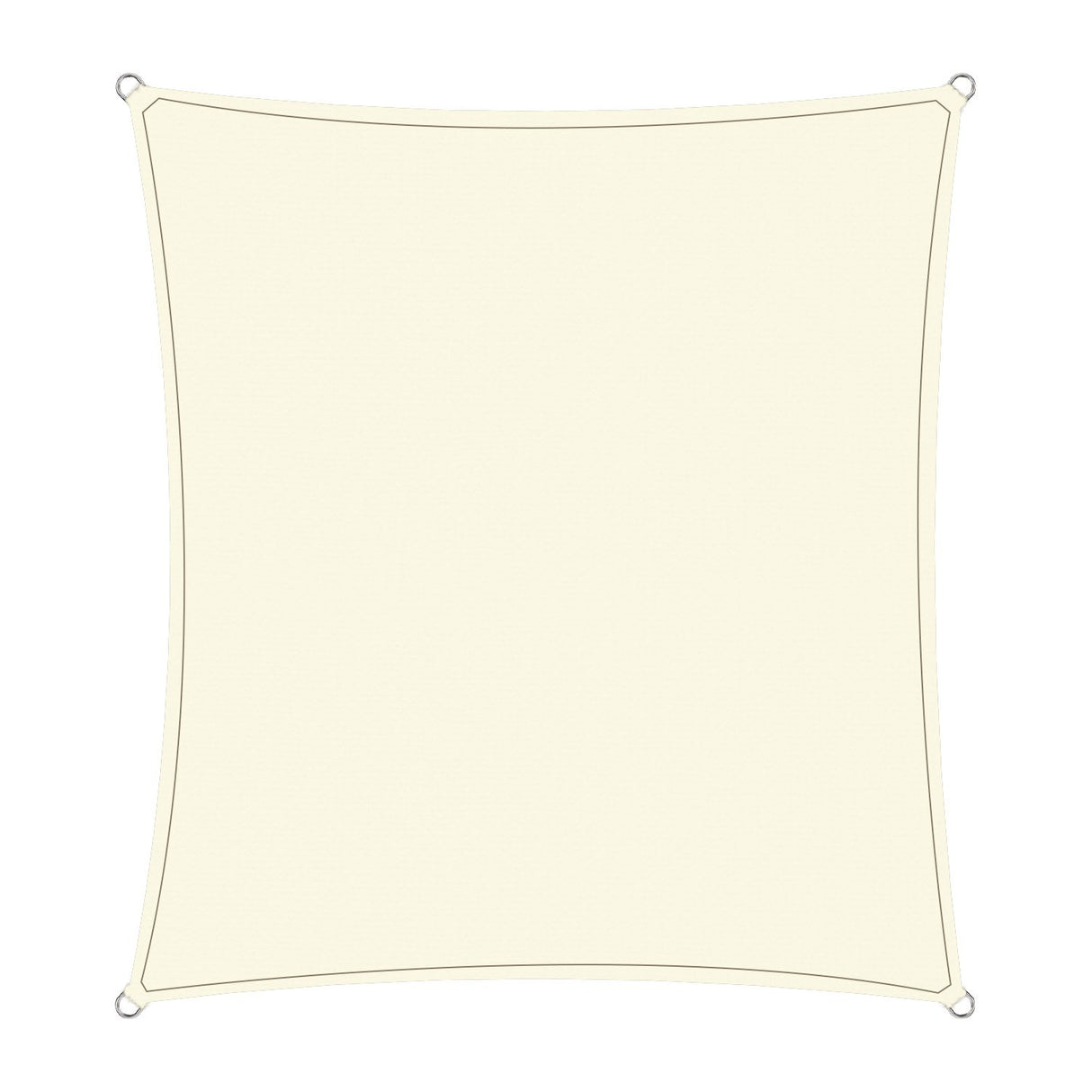 Wallaroo Waterproof 160GSM Outdoor Sun Shade Sail Canopy Cream Square 6 x 6m