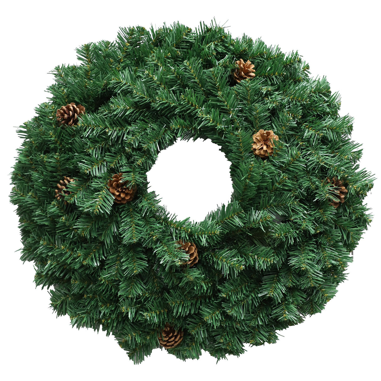 Christabelle Prelit 61cm Yuletide Glow Christmas Wreath with Pine Cones