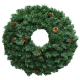 Christabelle Prelit 61cm Yuletide Glow Christmas Wreath with Pine Cones - Front View