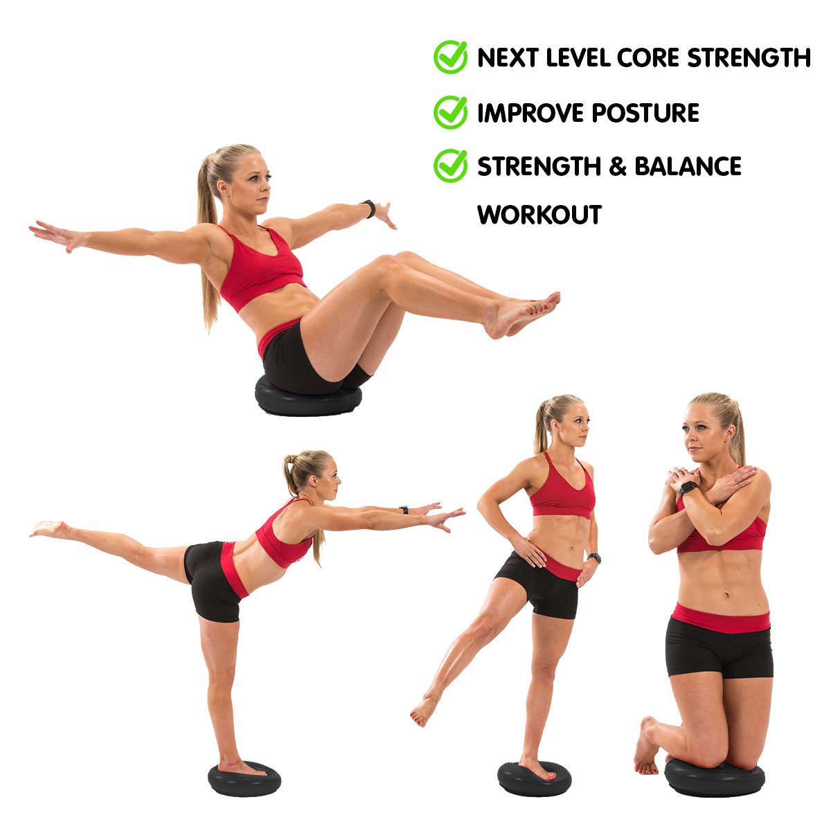 Powertrain Yoga Stability Disc Pilates Balance Trainer - Black