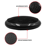 Powertrain Yoga Stability Disc Pilates Balance Trainer - Black - Close-Up Angle