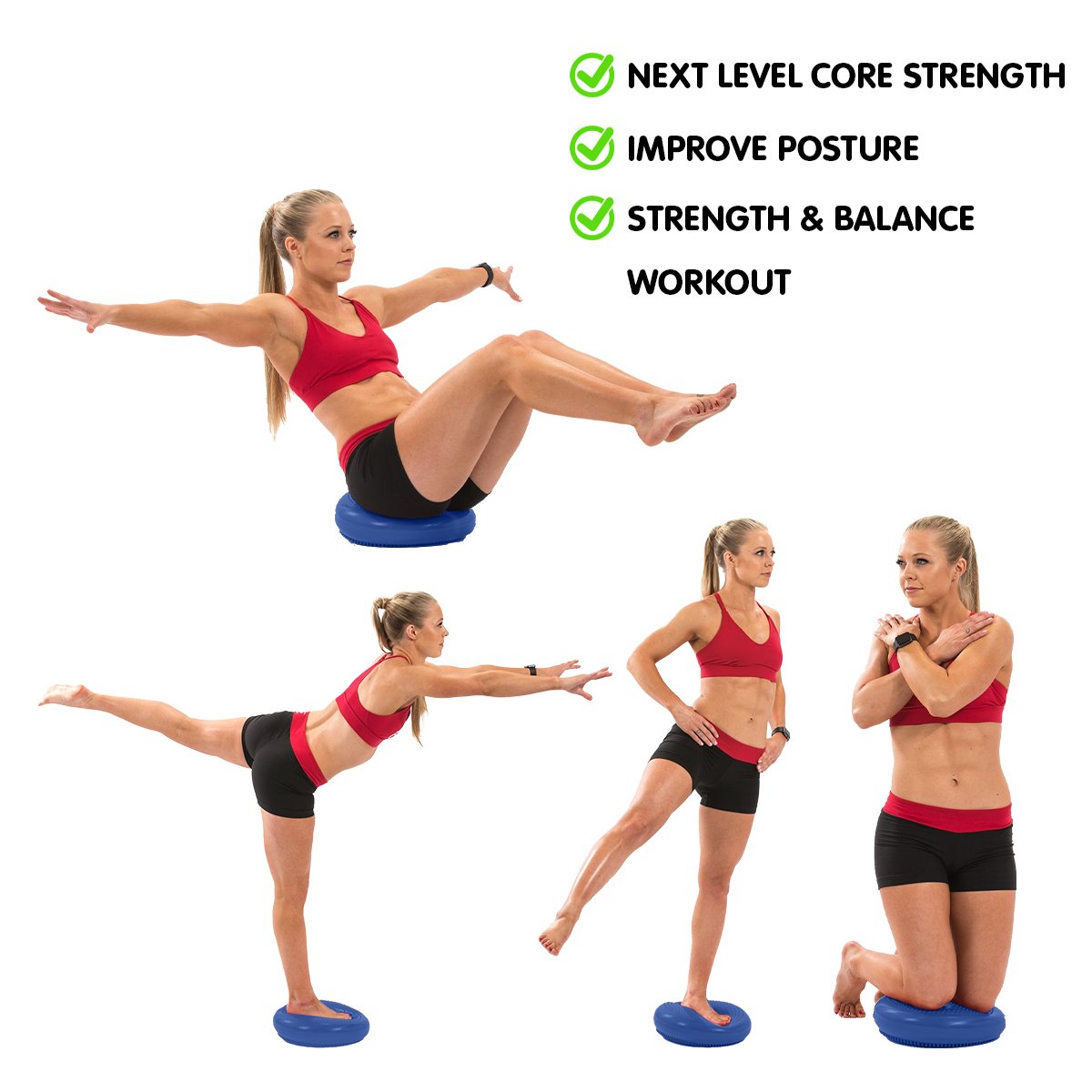Powertrain Yoga Stability Disc Pilates Balance Trainer - Blue