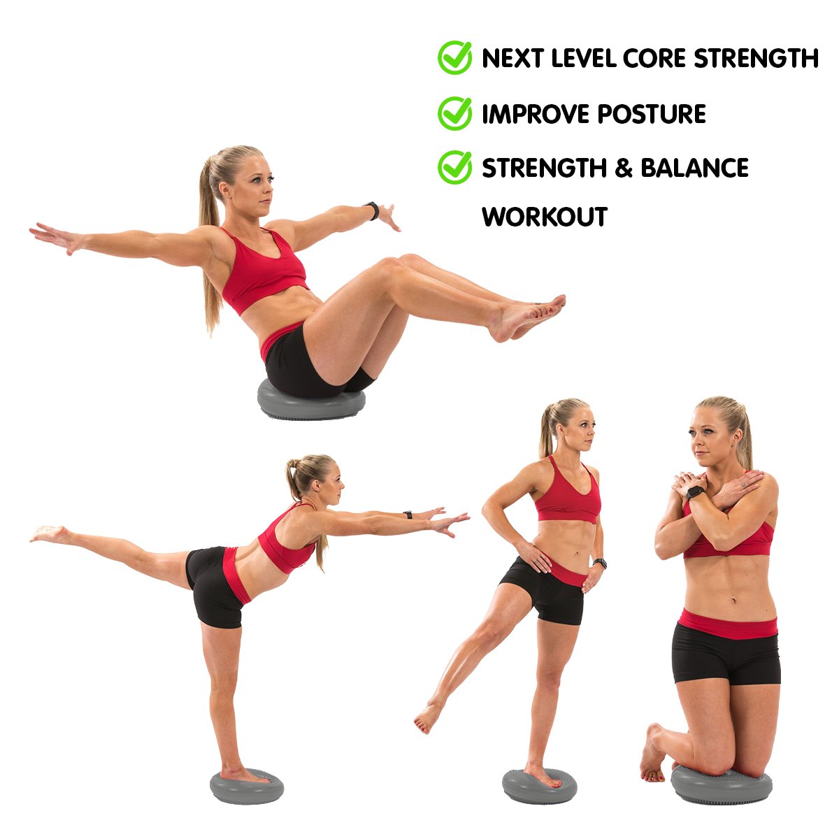 Powertrain Yoga Stability Disc Pilates Balance Trainer - Grey