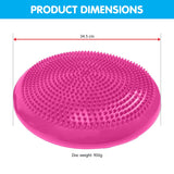Powertrain Yoga Stability Disc Pilates Balance Trainer - Pink - Side View