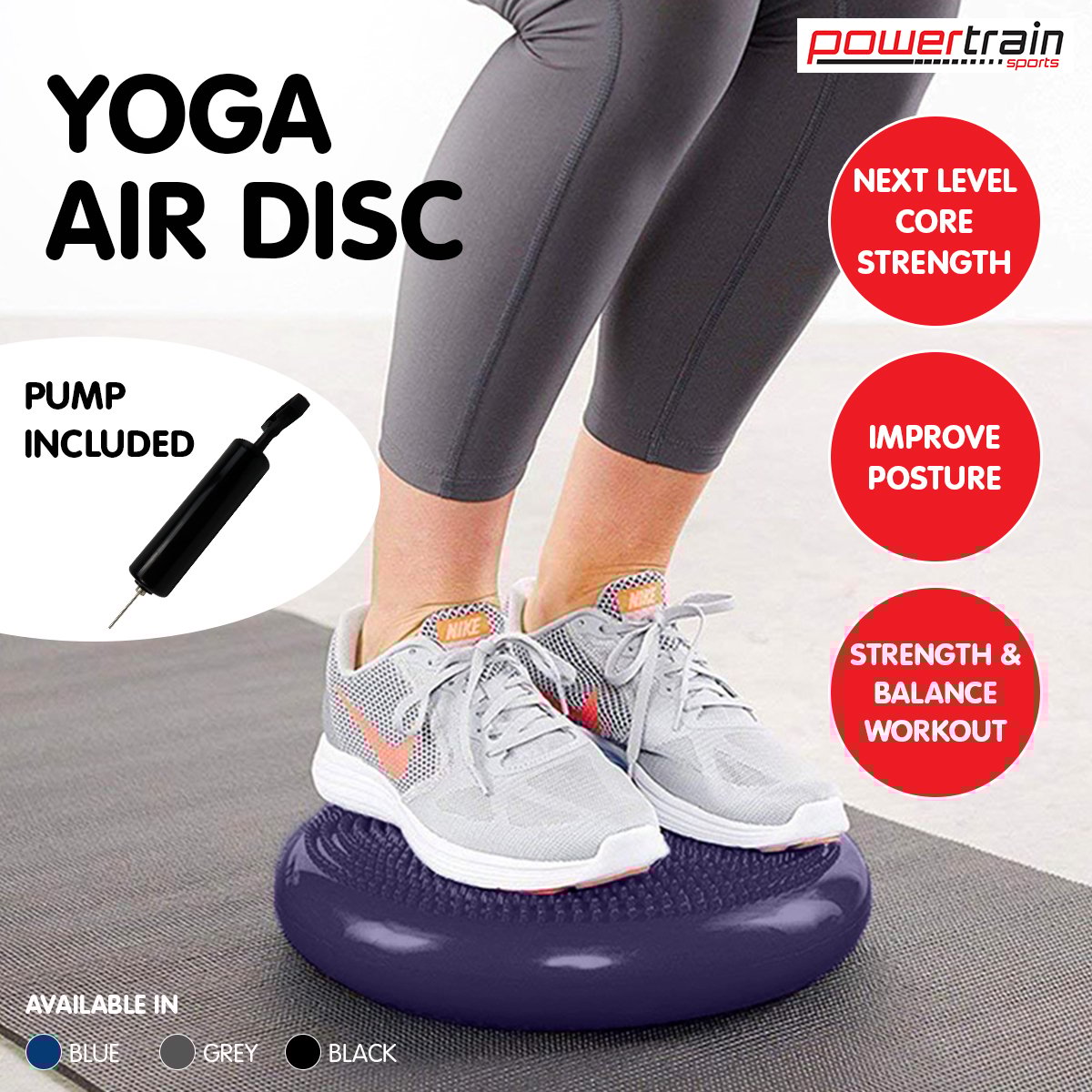 Powertrain Yoga Stability Disc Pilates Balance Trainer - Purple