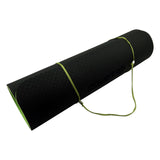 Powertrain TPE Yoga Exercise Mat Home Gym Pilates Fitness 8mm Thick in Black/Green - Top-Down View