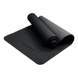 Powertrain TPE Pilates Exercise Yoga Mat 6mm - Black - Front View
