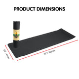 Powertrain TPE Pilates Exercise Yoga Mat 6mm - Black - Top-Down View