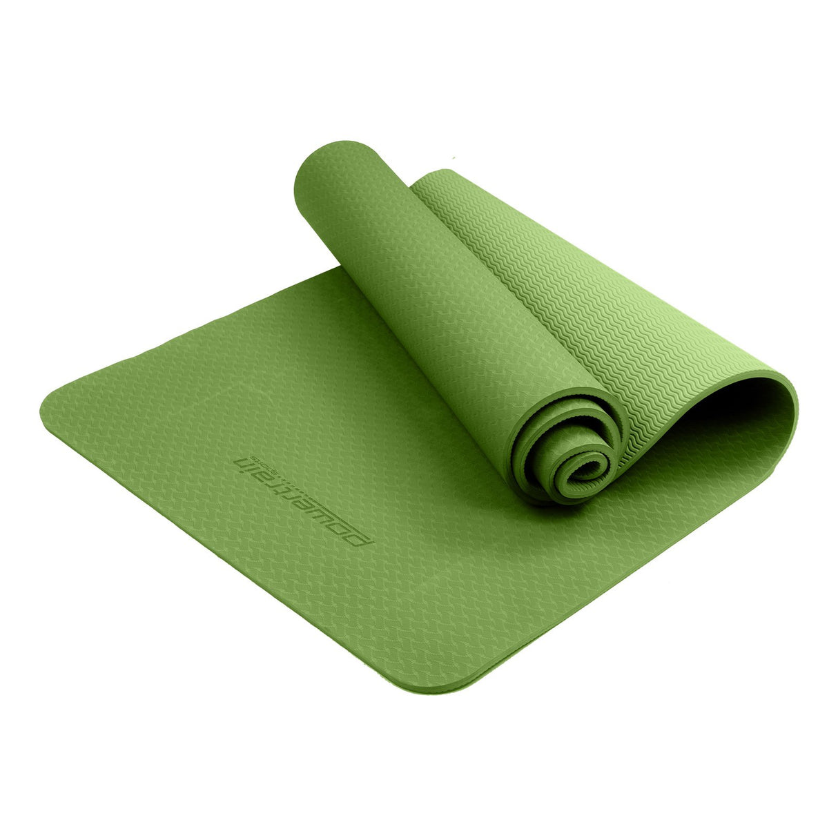 Powertrain TPE Yoga Pilates Exercise Mat 6mm - Green
