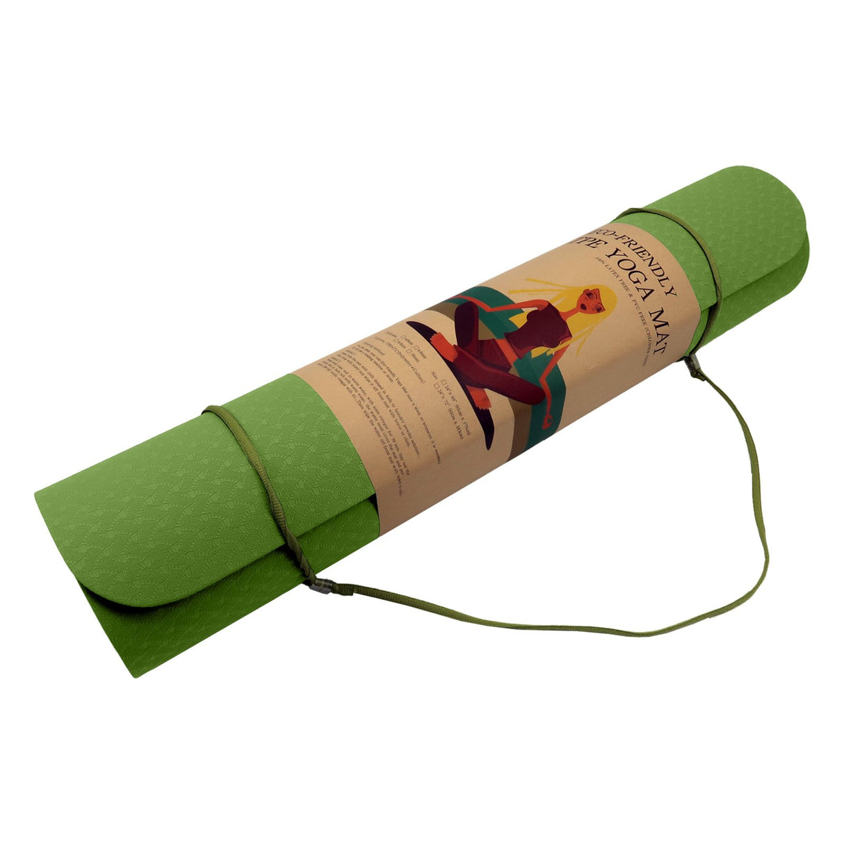 Powertrain TPE Yoga Pilates Exercise Mat 6mm - Green