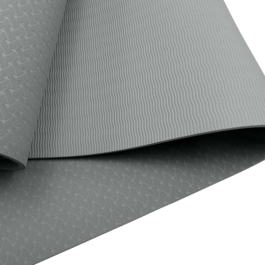 Powertrain TPE Yoga Pilates Exercise Mat 6mm - Light Grey