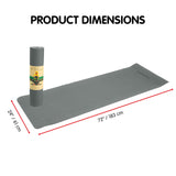 Powertrain TPE Yoga Pilates Exercise Mat 6mm - Light Grey