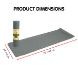 Powertrain TPE Yoga Pilates Exercise Mat 6mm - Light Grey - Top-Down View
