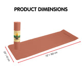 Powertrain TPE Yoga Exercise Pilates Mat 6mm - Pink - Top-Down View
