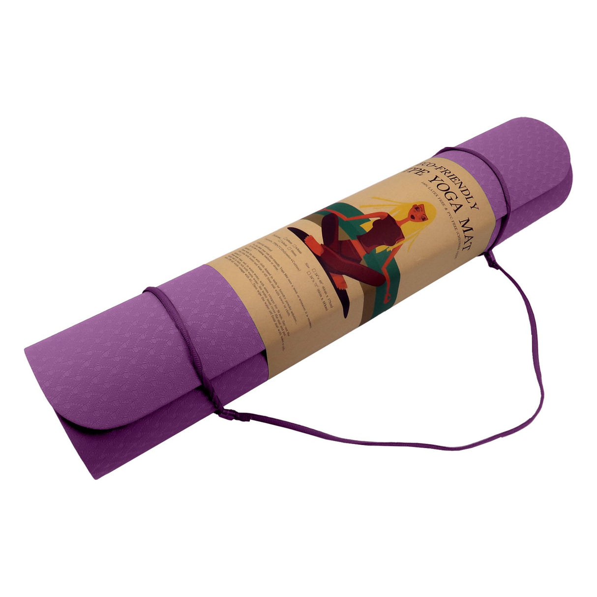 Powertrain TPE Yoga Pilates Exercise Mat 6mm - Purple