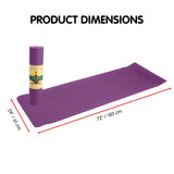 Powertrain TPE Yoga Pilates Exercise Mat 6mm - Purple