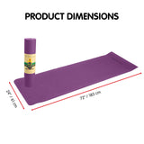 Powertrain TPE Yoga Pilates Exercise Mat 6mm - Purple - Top-Down View