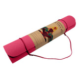 Powertrain TPE Yoga Pilates Exercise Mat 6mm - Rose Pink - 45-Degree Angle