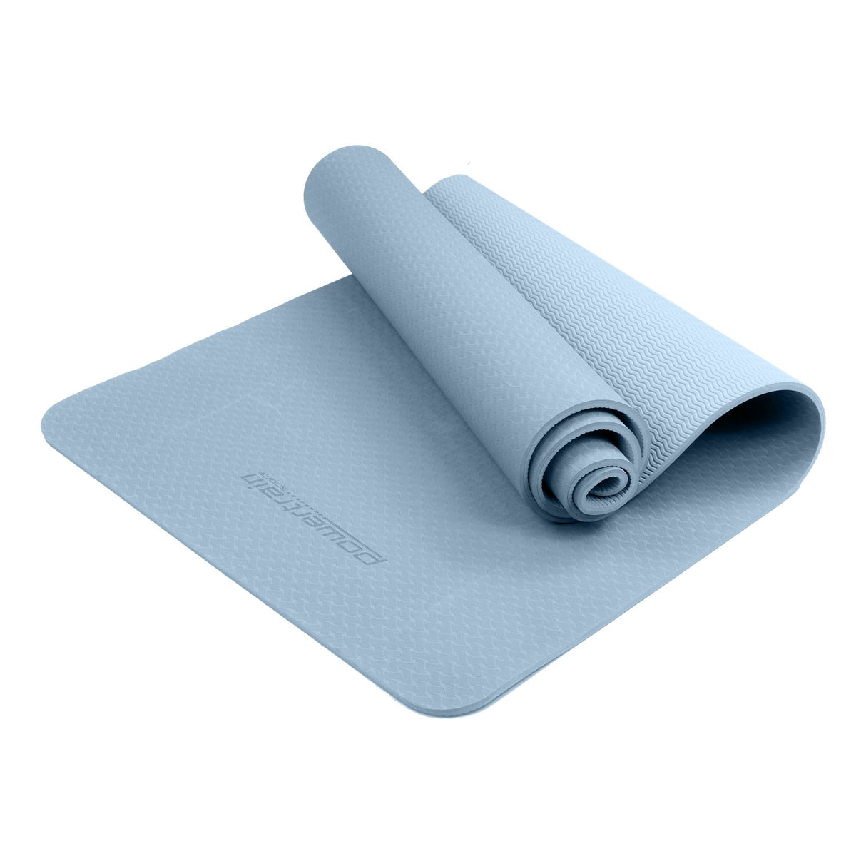 Powertrain TPE Yoga Pilates Exercise Mat 6mm - Sky Blue