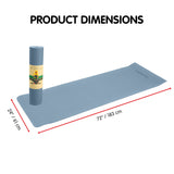 Powertrain TPE Yoga Pilates Exercise Mat 6mm - Sky Blue - Side View