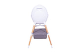 Zuri Wooden High Chair - Natural Finish - Low Angle