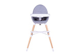 Zuri Wooden High Chair - Natural Finish - 45-Degree Angle