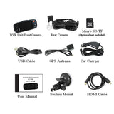 Enhanced Dual-View Car Dash Camera with GPS and G-Sensor - Side View