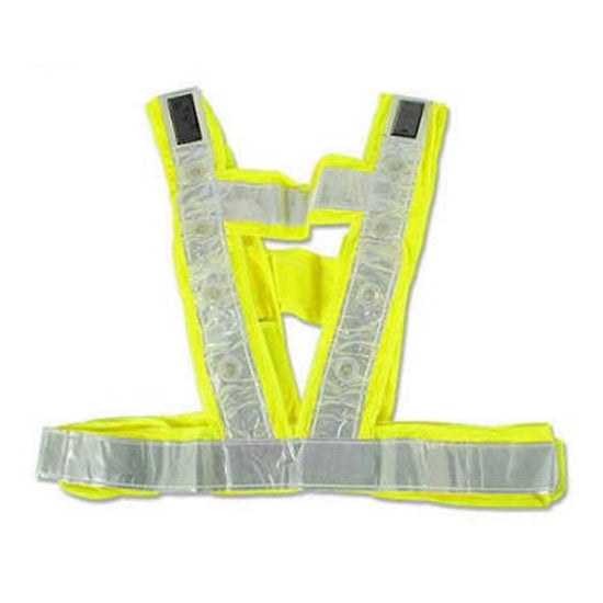 High Visibility Solar LED Safety Vest with Rechargeable Batteries
