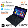 Nextbook 11.6 Inch 32G/Windows 10 /Quad Core with HDMI Output Tablet PC