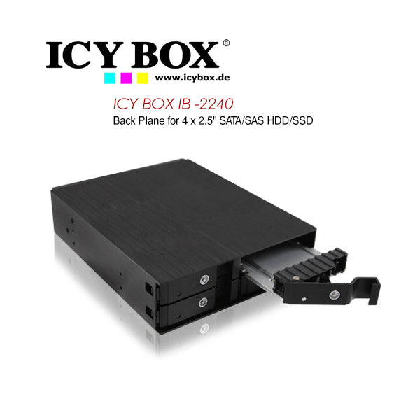 4-Bay 2.5" SATA/SAS HDD/SSD Backplane with Cooling Fans (ICY BOX IB-2240SSK)