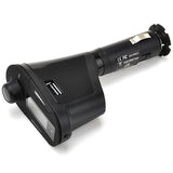Wireless Car MP3 Player FM Transmitter with USB/SD Slot - High-Quality Stereo Sound in Black - Front View