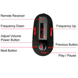 Wireless Car MP3 Player FM Transmitter with USB/SD Slot - High-Quality Stereo Sound in Black - Top-Down View