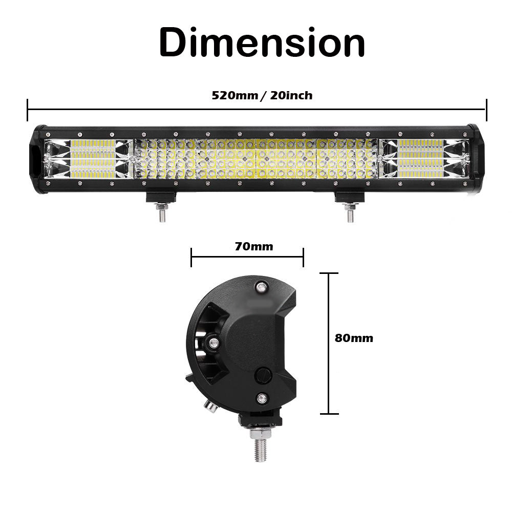 20-Inch Philips Quad Row LED Light Bar - High-Performance Combo Beam for 4x4 Off-Roading