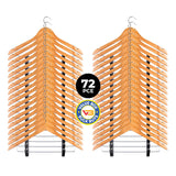 Home Master 72-Piece Adjustable Wooden Hangers with Swivel Hooks and Clips