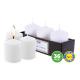 Home Master 36-Pack White Unscented Pillar Candles with 16-Hour Burn Time - 7cm