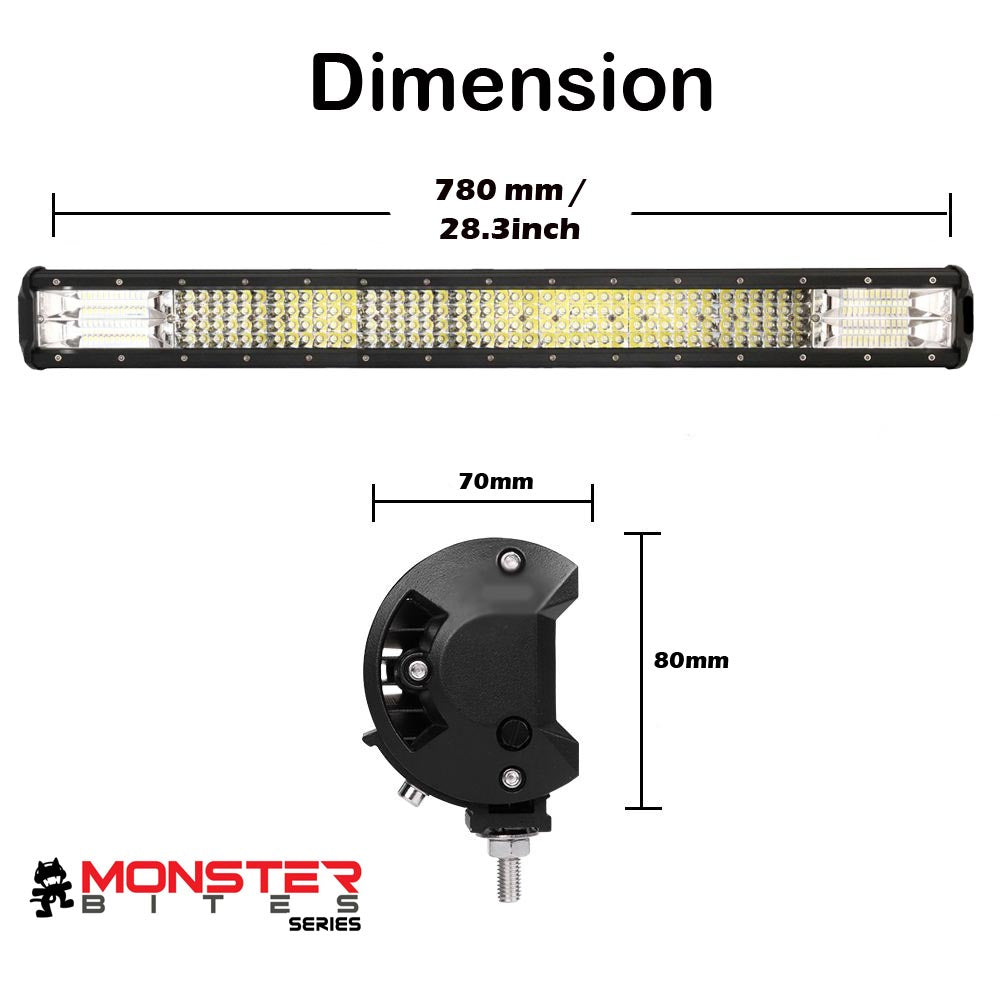 28-Inch Philips Quad Row LED Light Bar with Combo Beam for 4x4 Off-Road Vehicles