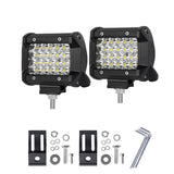 Quad Row 4 Inch Philips LED Work Light Bar for 4WD and 4X4 Vehicles - Powerful Spot Beam Driving Lights - Front View
