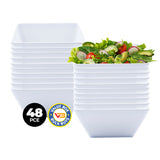 Home Master 48-Piece Lightweight Square Melamine Bowls - 15cm Durable and Unbreakable