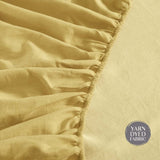 Cozy Club Hypoallergenic Washed Cotton Sheet Set in Pink and Brown for Queen Beds - Close-Up Angle
