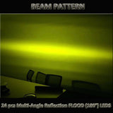 Pair of 5-Inch Yellow LED Flood Light Bars for Off-Road, Boat, and Truck Use - 45-Degree Angle