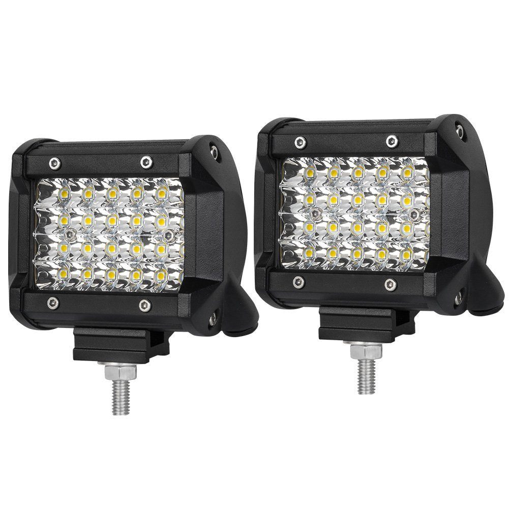 Quad Row 4 Inch Philips LED Work Light Bar for 4WD and 4X4 Vehicles - Powerful Spot Beam Driving Lights